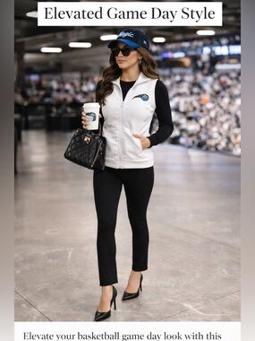 Levelwear Orlando Magic White Sleeveless Vest Hoodie | Sculpted Fit | Athleisure